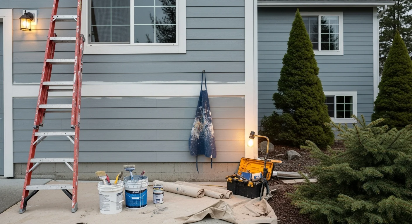 Professional exterior painting application on residential home in Spokane