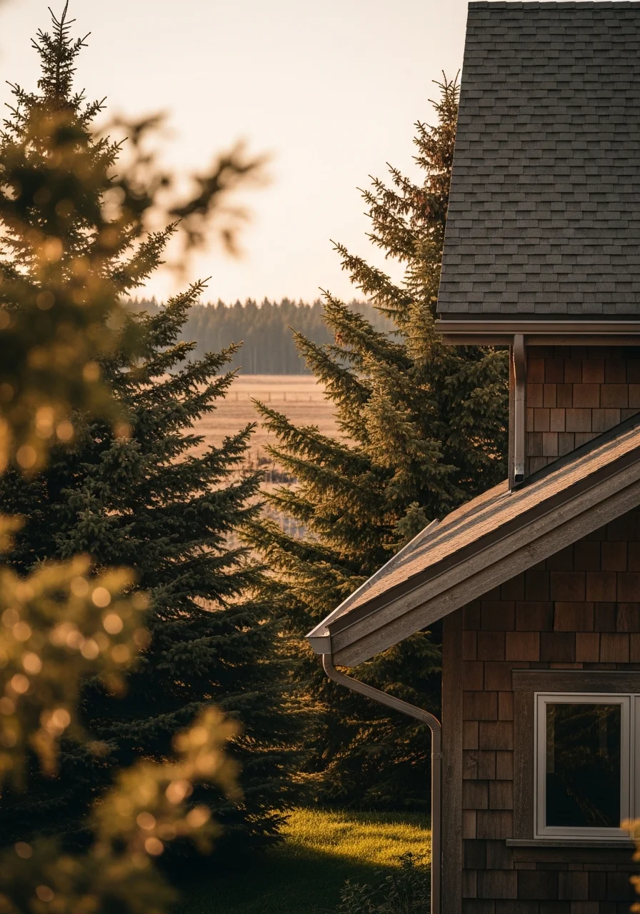 Acreage home in North County with natural landscape and tree line.