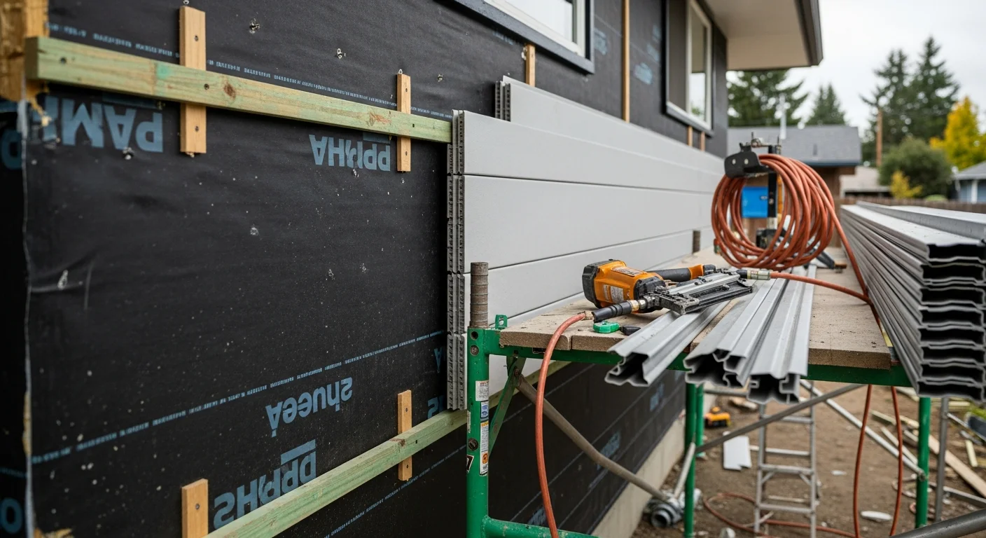 A Spokane residential home with newly installed exterior siding, showing clean panel lines and updated curb appeal on a single-family house. The finished exterior reflects work completed by Proflow Exteriors for a local Spokane homeowner.